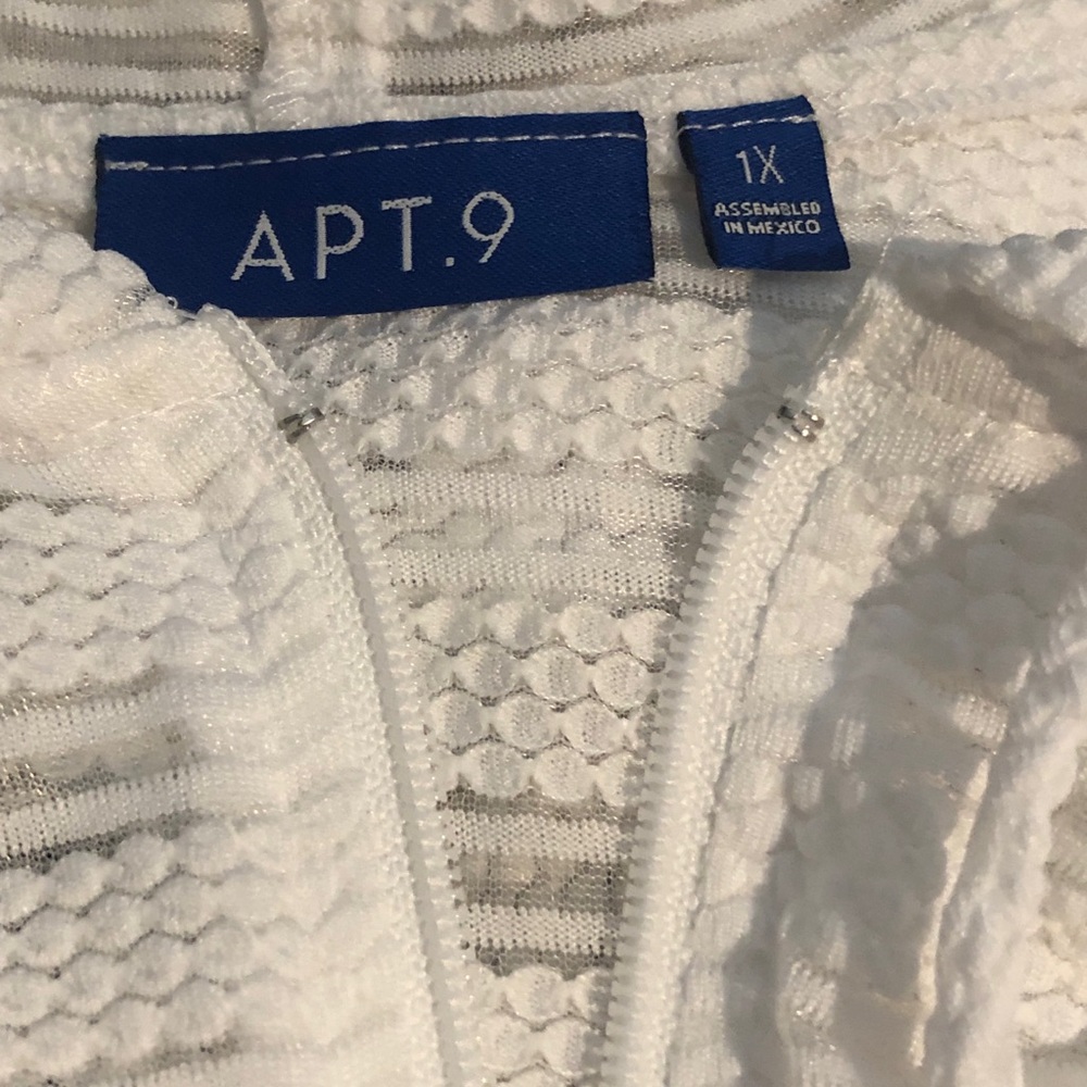 Apt 9 White Hooded Swim Cover-Up 1X - Picture 3 of 4